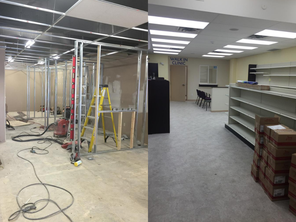 Pharmacy before and after renovation